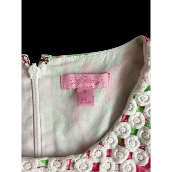 Lilly Pulitzer MacFarlane Hotty Pink Forgot My Trunk Lace Detail Shift Dress 2 - Picture 4 of 12